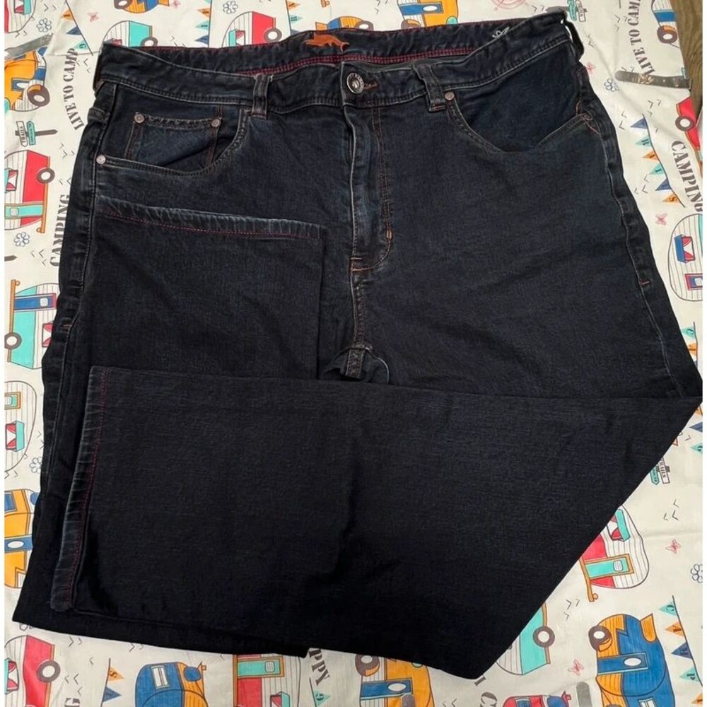 Tommy Bahama Sand Drifter Dark Wash Jeans 38x30 Hemmed 27.5” Dolphin Embroidery